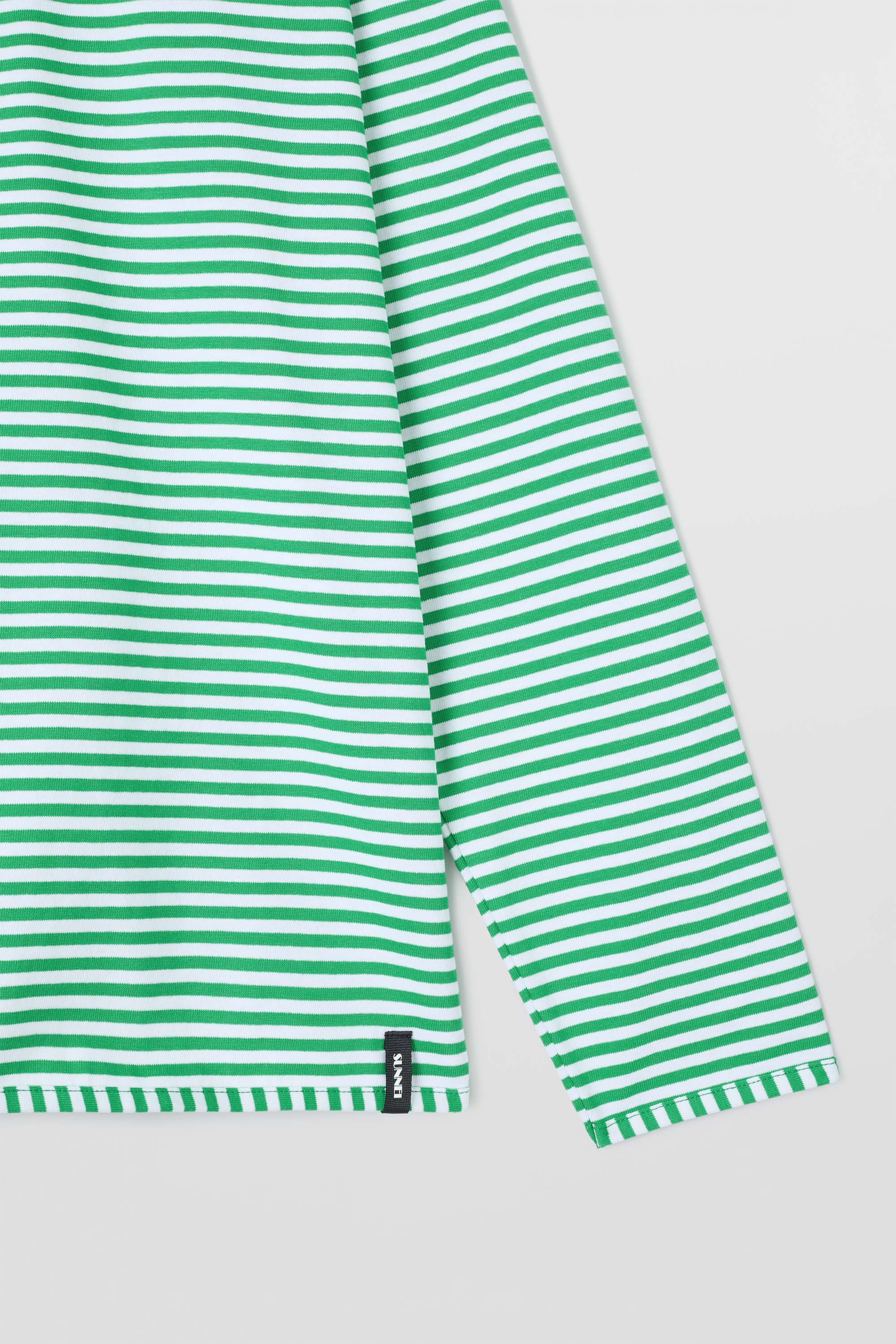 CLASSIC LONGSLEEVE / off white & bright green stripes - Image 4
