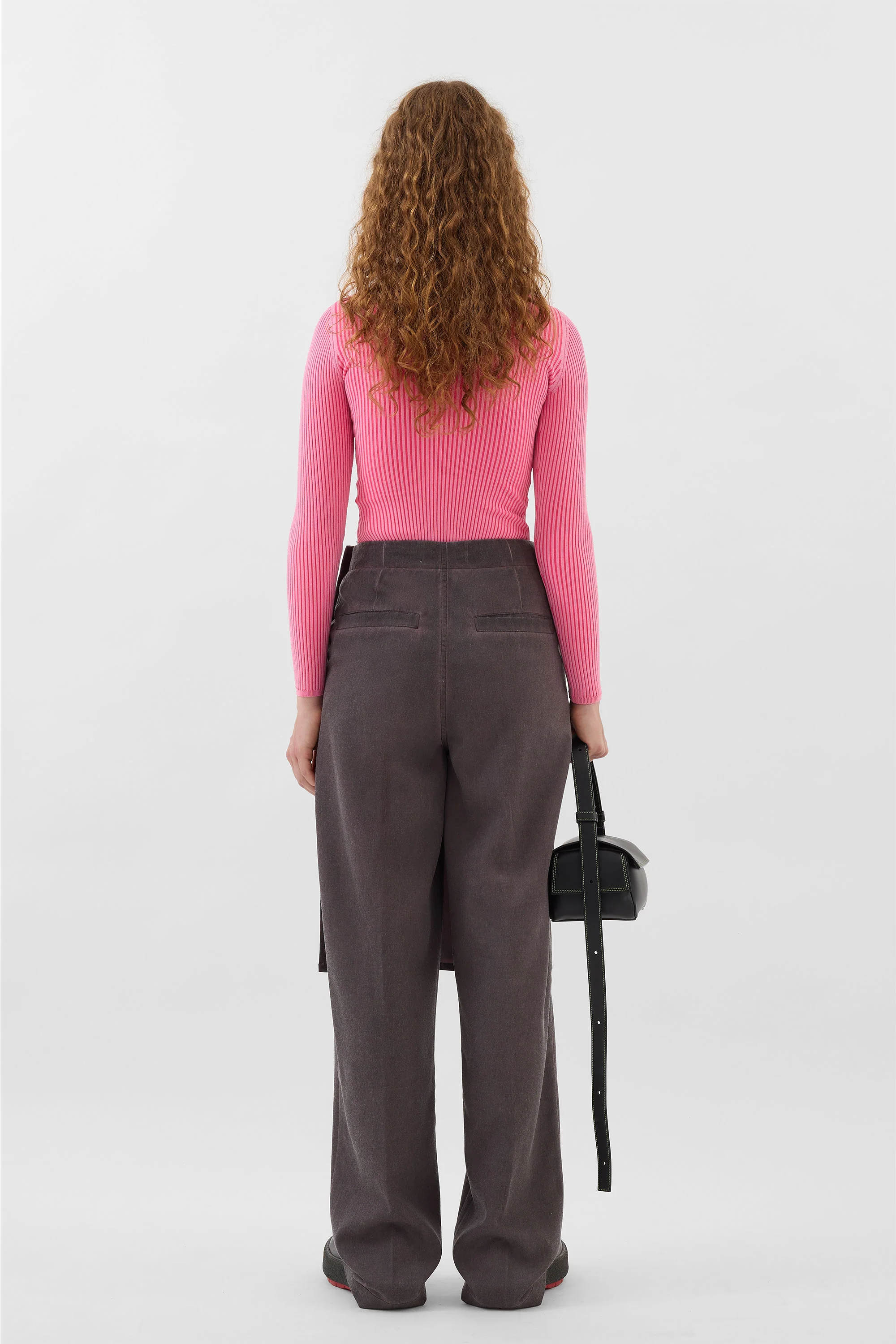 FITTED TOP W ZIP / electric pink - Image 5