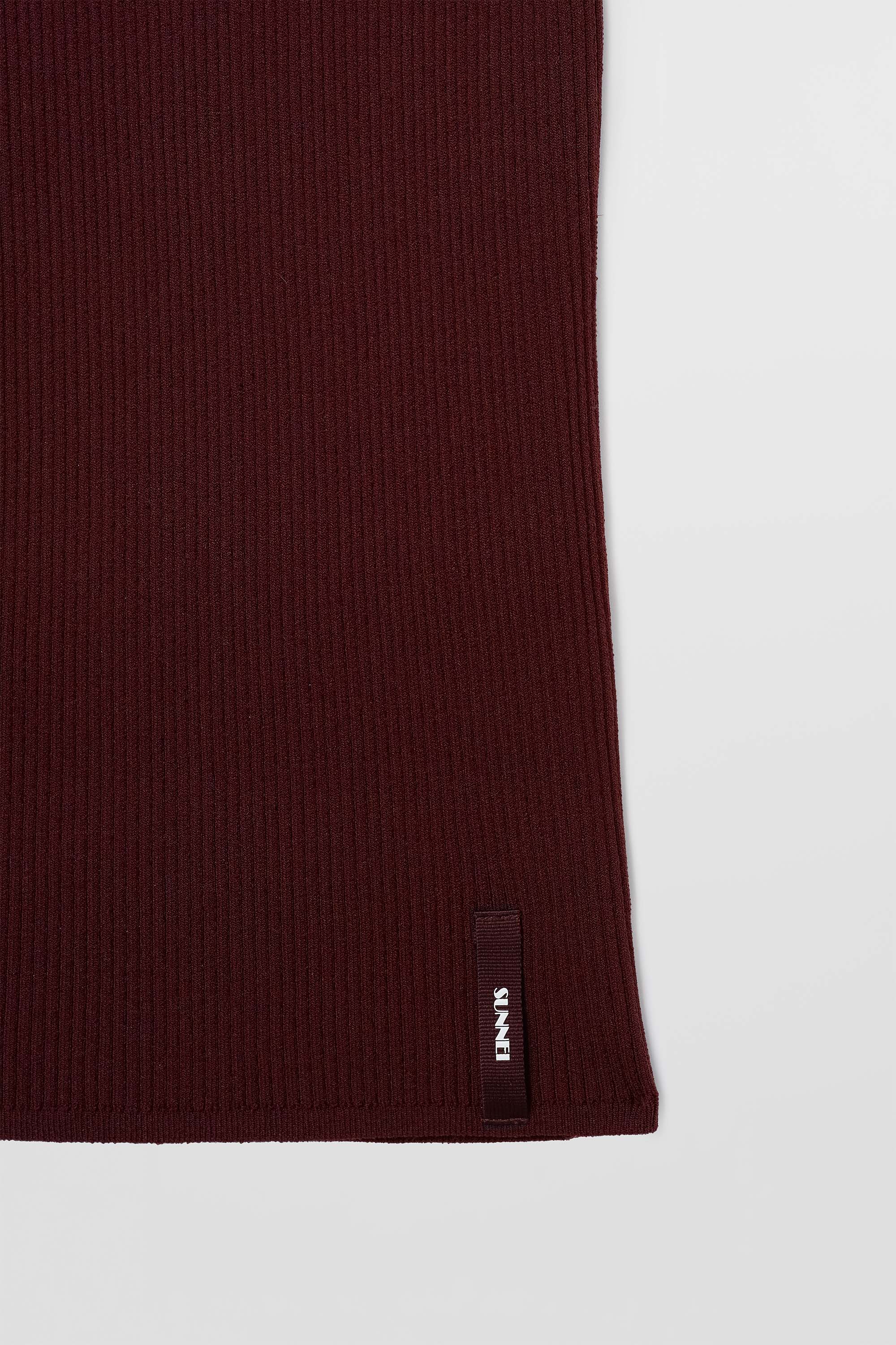 HIGHNECK TANK KNIT DRESS / dark aubergine & orange - Image 6