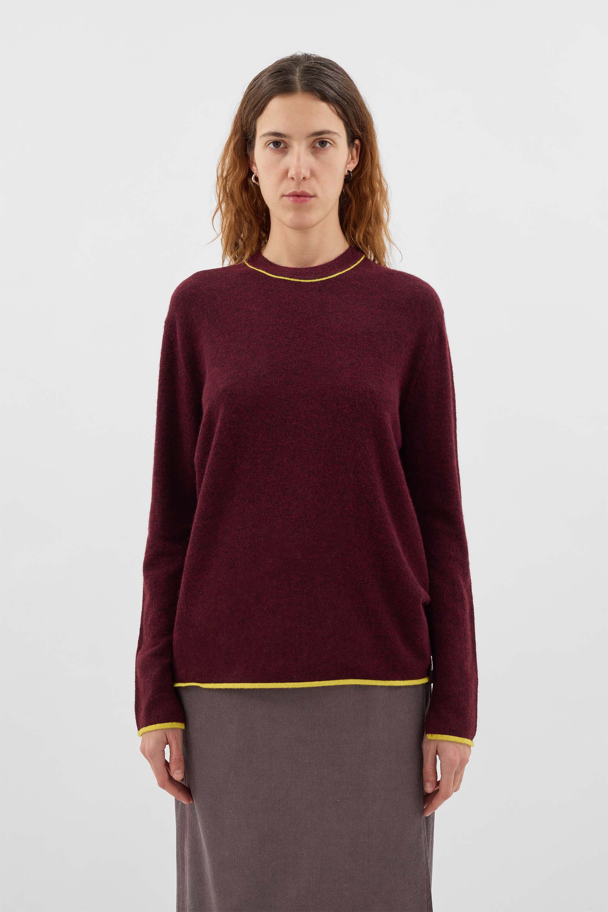 LONGSLEEVE ROUNDNECK / burnt aubergine - Image 3