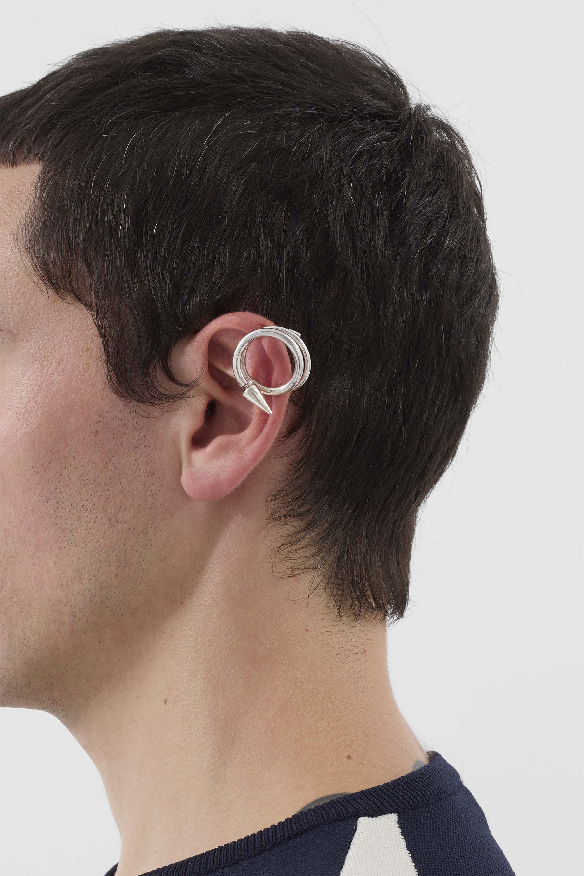 MEDIUM SPIRAL EAR-RING / silver - Image 6