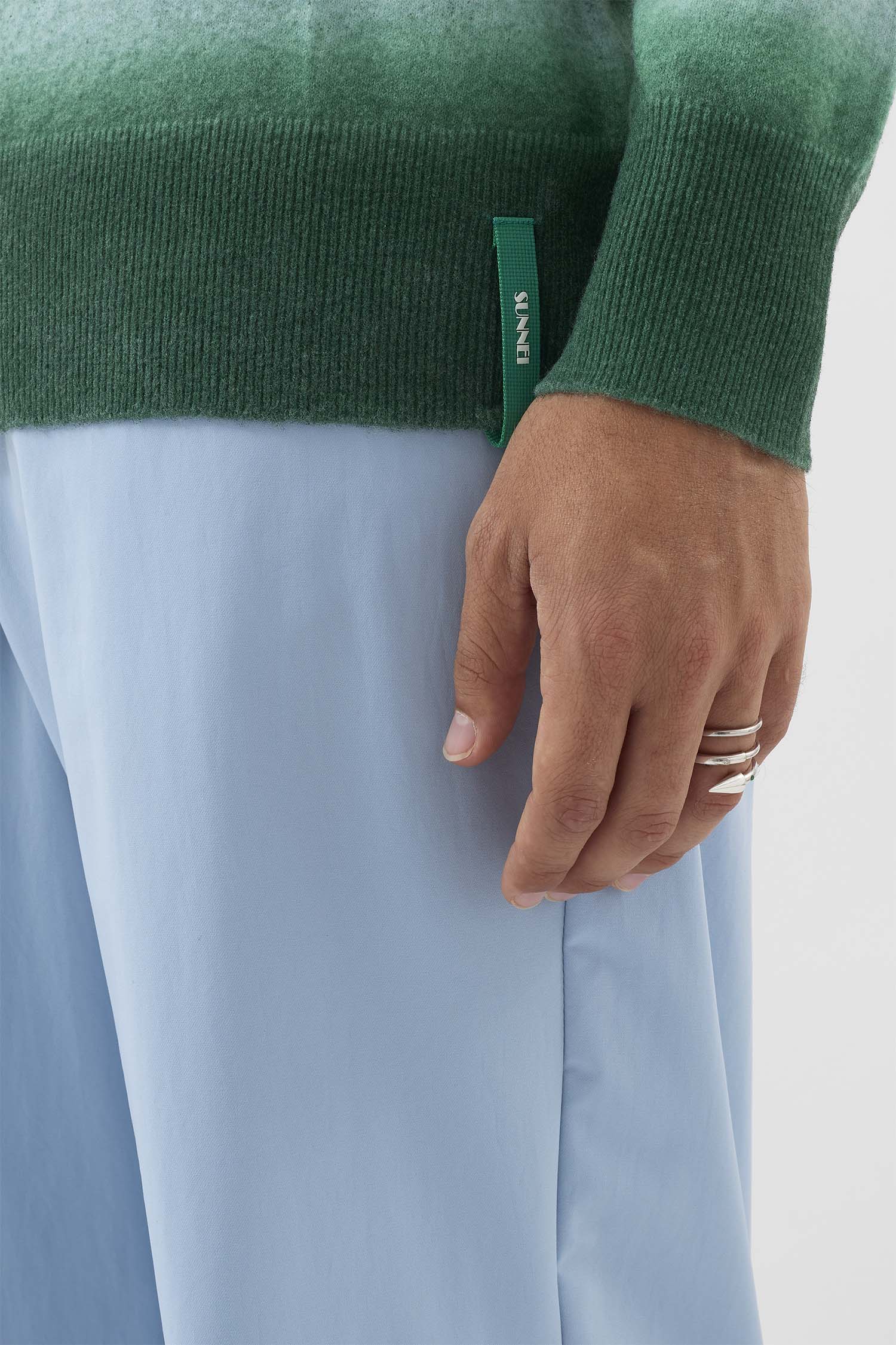 MEDIUM SPIRAL EAR-RING W/ STONES / silver / multicolor - Image 7