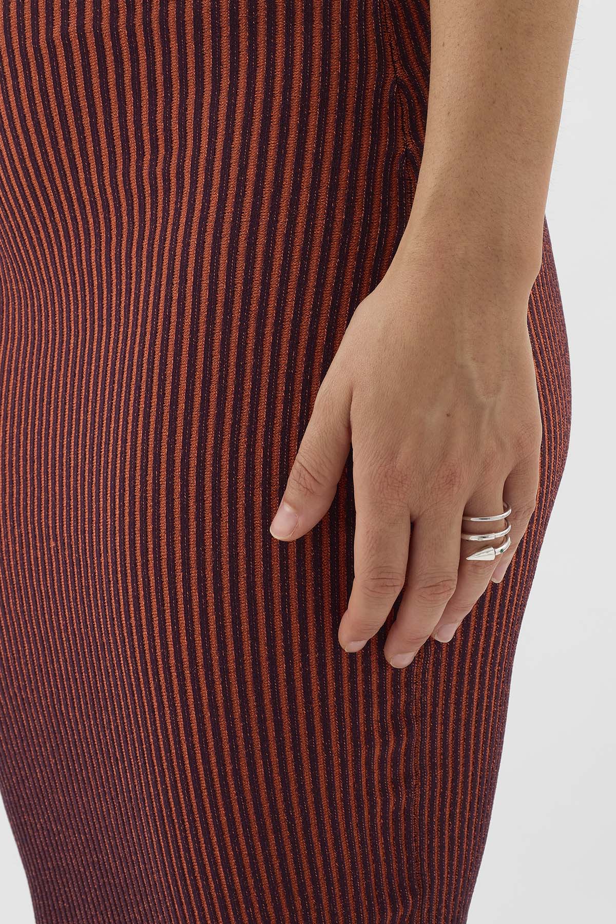 MEDIUM SPIRAL EAR-RING W/ STONES / silver / multicolor - Image 8