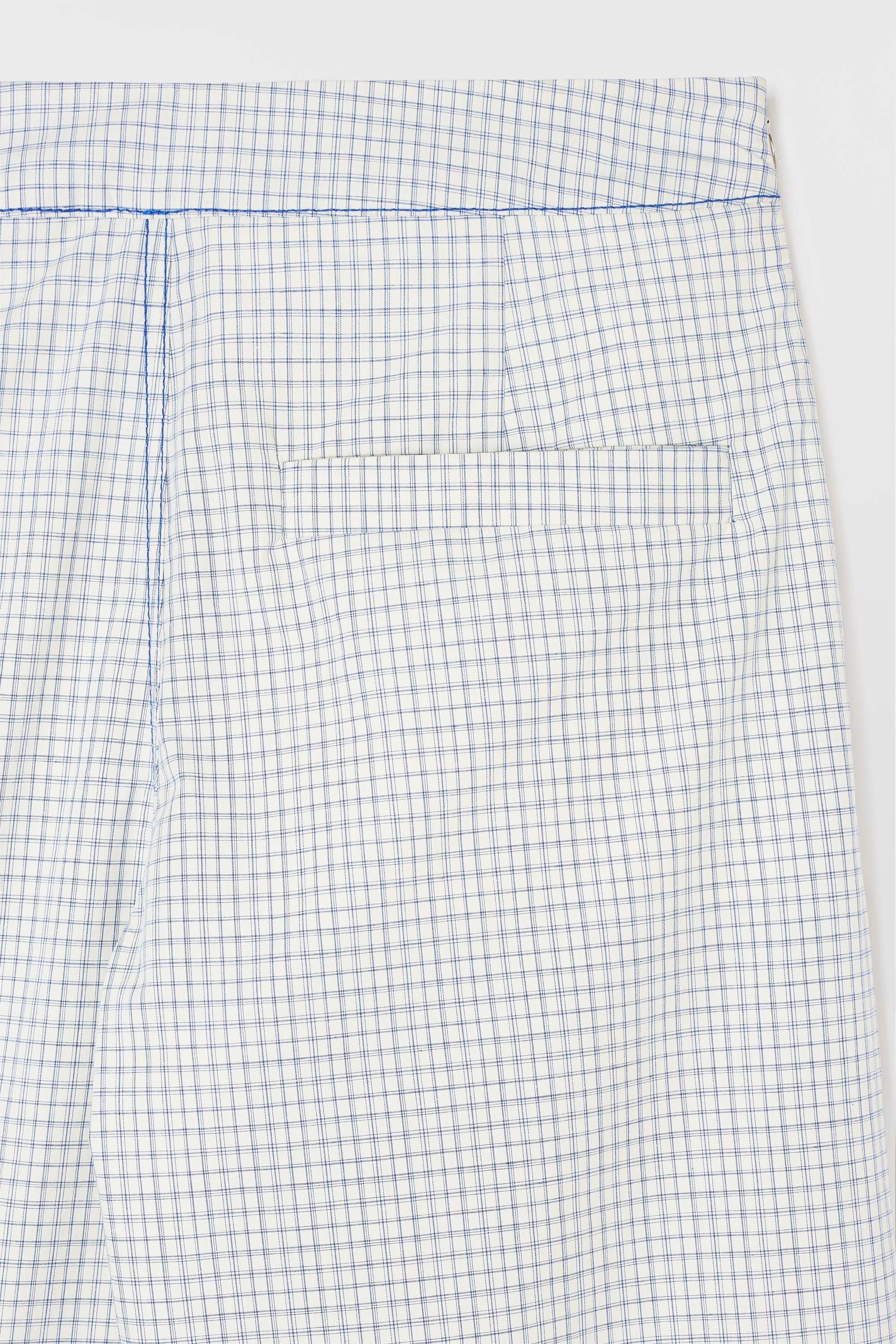 NEW LONG PANTA SKIRT / off white & blue check - Image 7