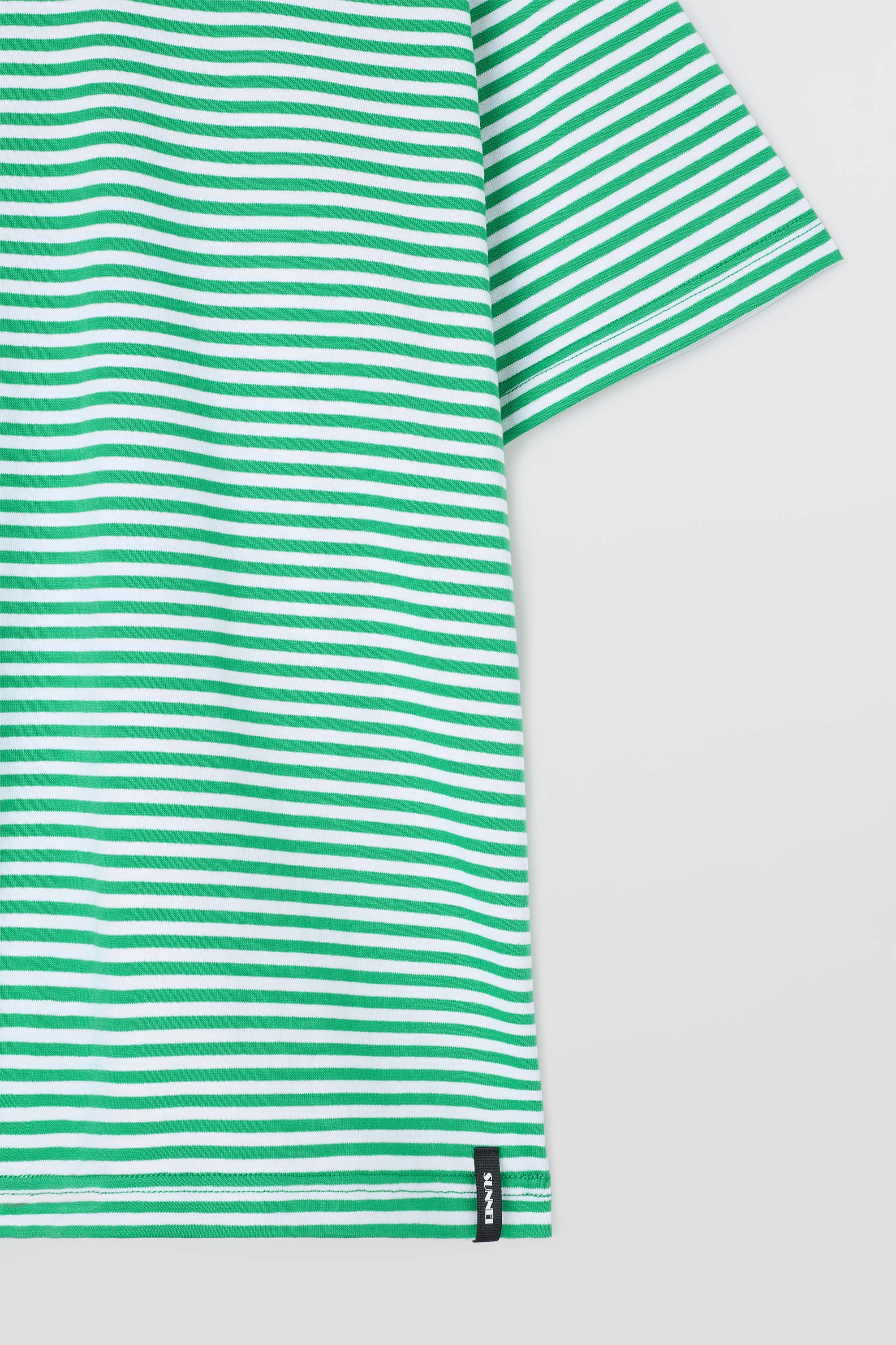 OVER T-SHIRT / off white & bright green stripes - Image 4