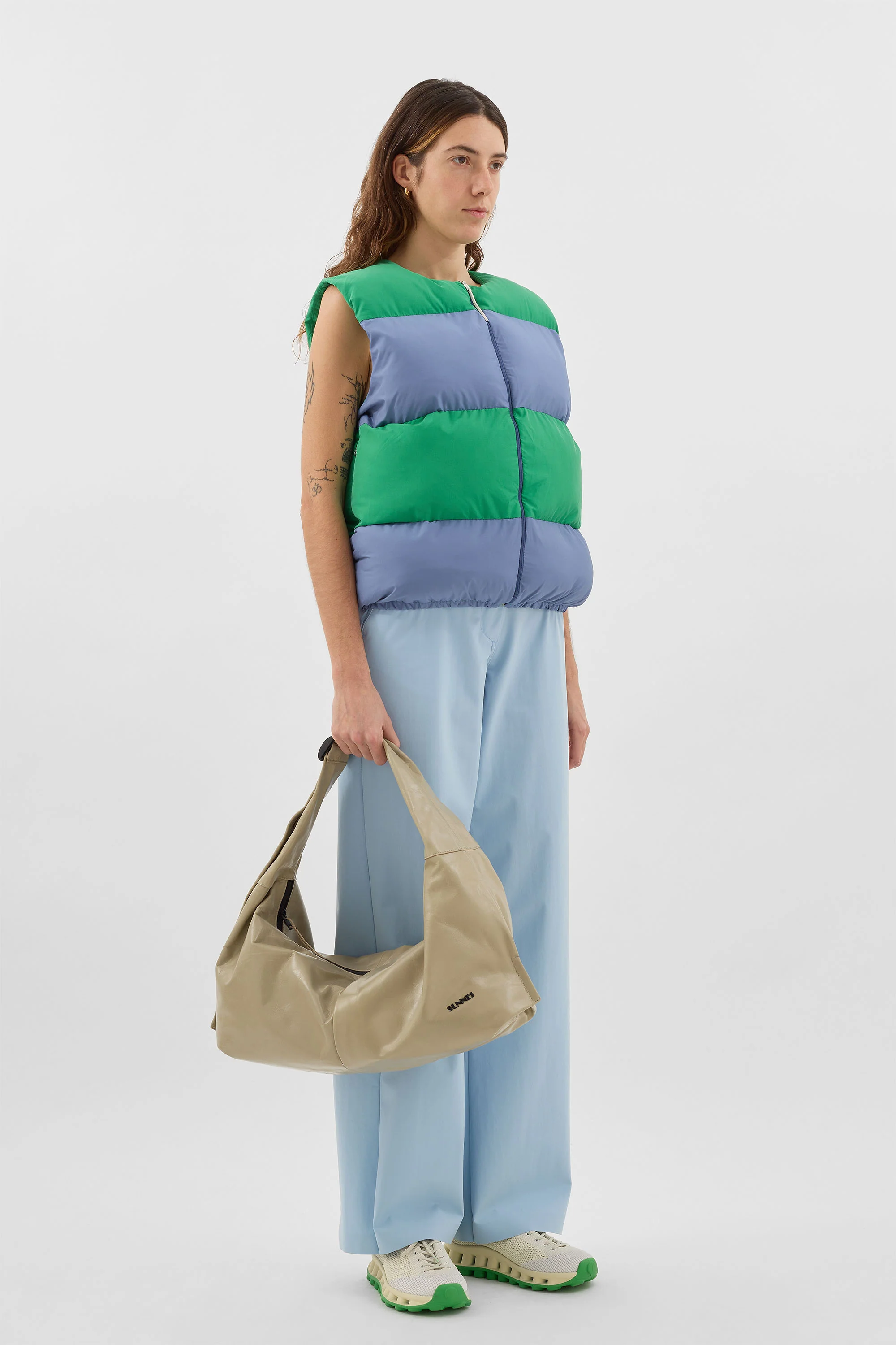 PUFFY GILET / green & wisteria - Image 6