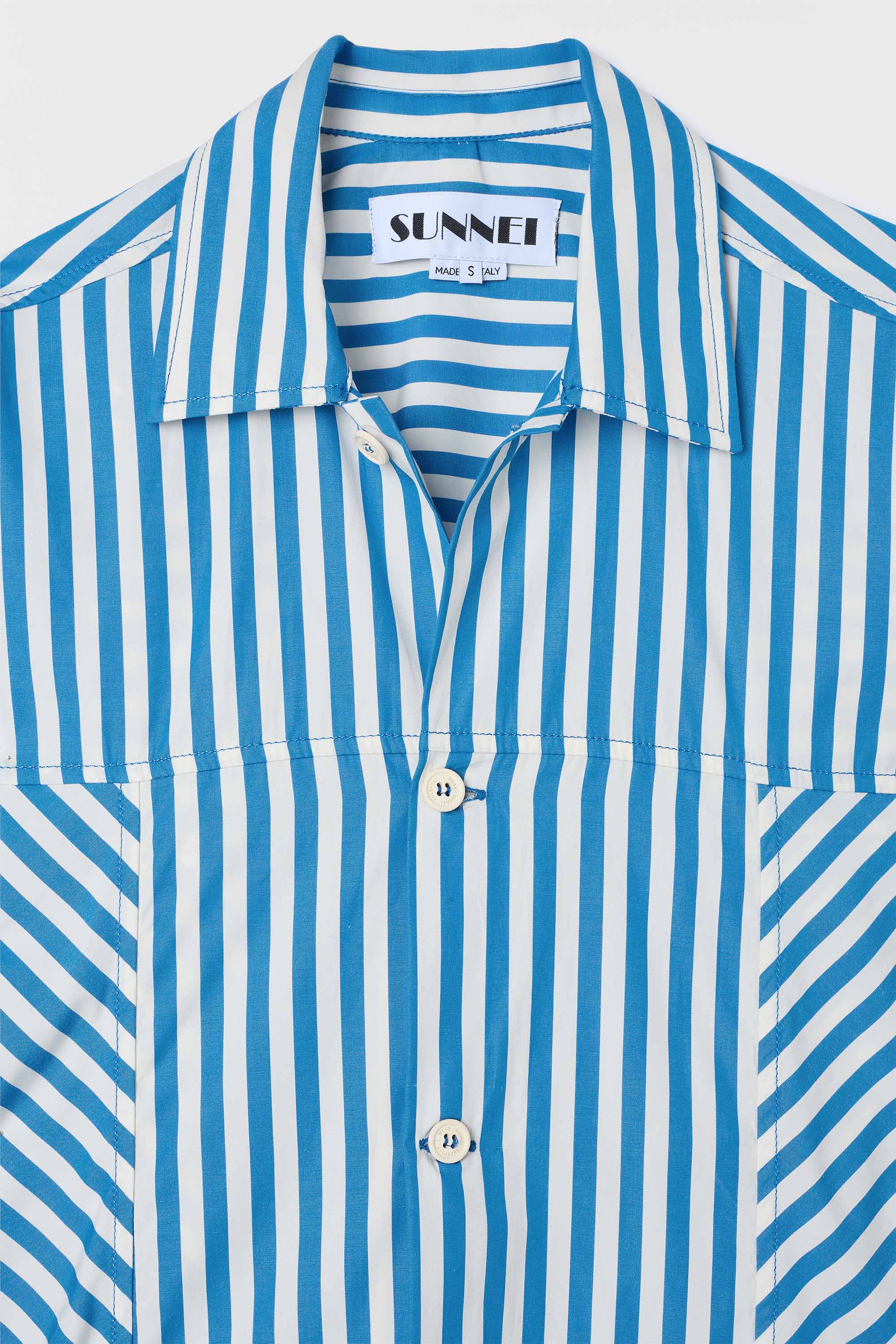 SHIRT DRESS / bluette & off white stripes - Image 4